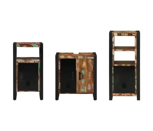 Vannas Istabas Mēbeļu Komplekts 3 Pcs Ciets Atjaunots Koks Vidaxl