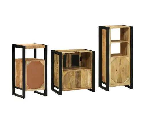 Vannas Istabas Mēbeļu Komplekts 3 Pcs Brūna Cieta Mango Koksne Vidaxl Vannas Istabas Mēbeļu Komplekts 3 Pcs Brūna Cieta Mango Koksne Vidaxl