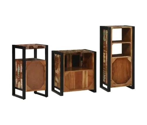 Vannas Istabas Mēbeļu Komplekts 3 Pcs Ciets Atjaunots Koks Vidaxl