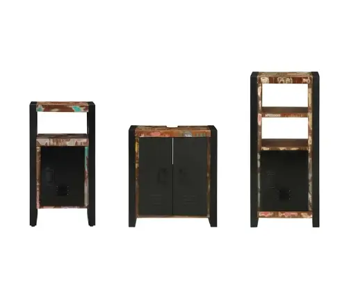 Vannas Istabas Mēbeļu Komplekts 3 Pcs Ciets Atjaunots Koks Vidaxl