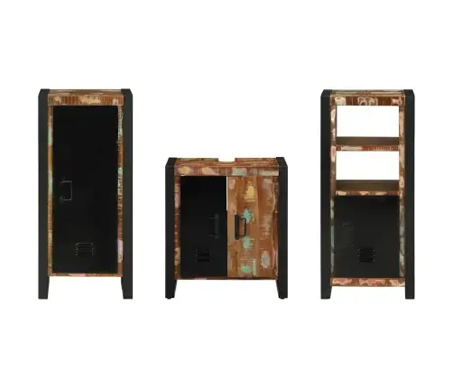 Vannas Istabas Mēbeļu Komplekts 3 Pcs Ciets Atjaunots Koks Vidaxl