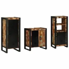 Vannas Istabas Mēbeļu Komplekts 3 Pcs Ciets Atjaunots Koks Vidaxl