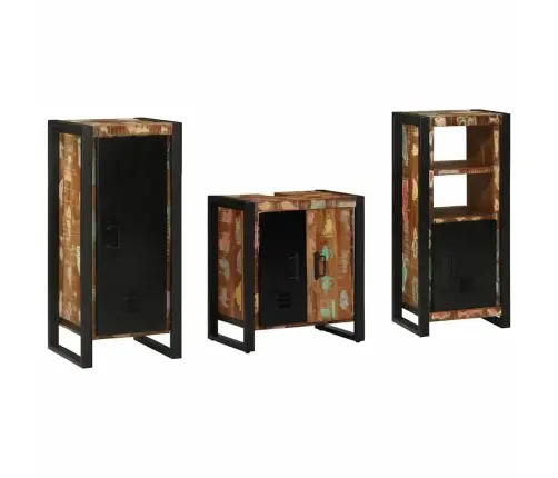 Vannas Istabas Mēbeļu Komplekts 3 Pcs Ciets Atjaunots Koks Vidaxl