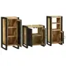 Vannitoa Mööbleset 3 Pcs Pruun 40 X 35 X 90 Cm Tugev Mango Puu