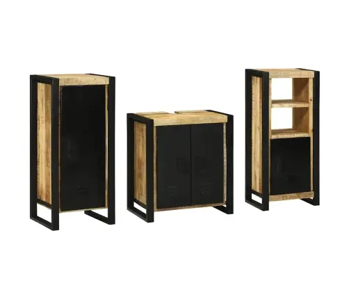 Vannitoa Mööbleset 3 Pcs Pruun 40 X 35 X 90 Cm Tugev Mango Puu
