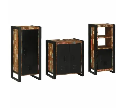 Vannas Istabas Mēbeļu Komplekts 3 Pcs Ciets Atjaunots Koks Vidaxl