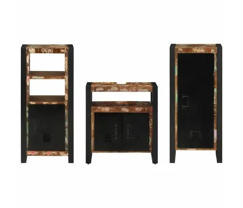 Vannas Istabas Mēbeļu Komplekts 3 Pcs Ciets Atjaunots Koks Vidaxl