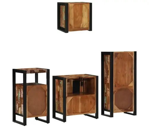 Vannas Istabas Mēbeļu Komplekts 4 Pcs Ciets Atjaunots Koks Vidaxl