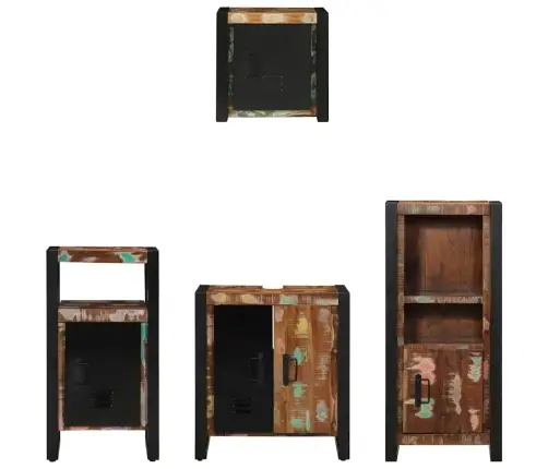 Vannas Istabas Mēbeļu Komplekts 4 Pcs Ciets Atjaunots Koks Vidaxl