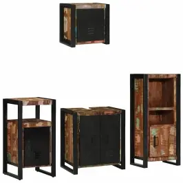 Vannas Istabas Mēbeļu Komplekts 4 Pcs Ciets Atjaunots Koks Vidaxl
