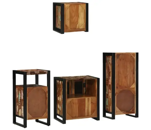Vannas Istabas Mēbeļu Komplekts 4 Pcs Ciets Atjaunots Koks Vidaxl