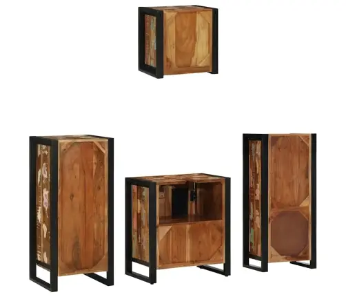 Vannas Istabas Mēbeļu Komplekts 4 Pcs Ciets Atjaunots Koks Vidaxl