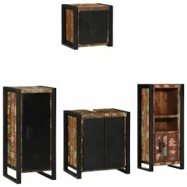 Vannas Istabas Mēbeļu Komplekts 4 Pcs Ciets Atjaunots Koks Vidaxl