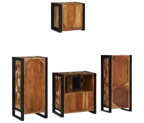 Vannas Istabas Mēbeļu Komplekts 4 Pcs Ciets Atjaunots Koks Vidaxl
