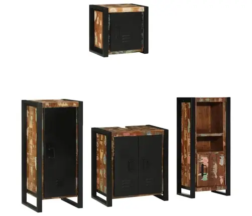 Vannas Istabas Mēbeļu Komplekts 4 Pcs Ciets Atjaunots Koks Vidaxl