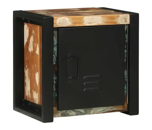 Vonios Baldų Rinkinys Su Stalčių 4 Pcs Kietas Atkurtas Medis