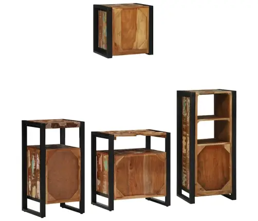 Vannas Istabas Mēbeļu Komplekts 4 Pcs Ciets Atjaunots Koks Vidaxl