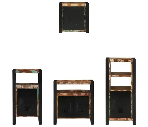 Vannas Istabas Mēbeļu Komplekts 4 Pcs Ciets Atjaunots Koks Vidaxl