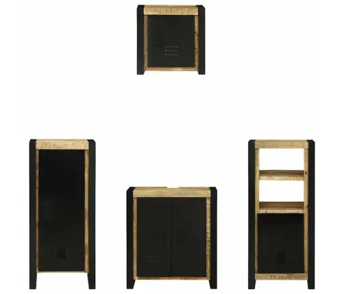 Vannas Istabas Mēbeļu Komplekts 4 Pcs Brūna Cieta Mango Koksne Vidaxl