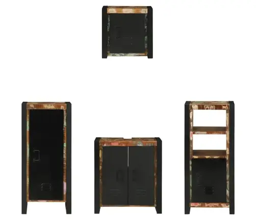 Vannas Istabas Mēbeļu Komplekts 4 Pcs Ciets Atjaunots Koks Vidaxl