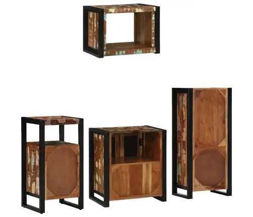 Vannas Istabas Mēbeļu Komplekts 4 Pcs Ciets Atjaunots Koks Vidaxl