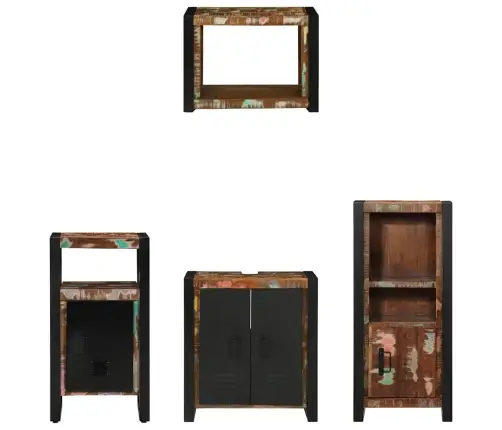 Vannas Istabas Mēbeļu Komplekts 4 Pcs Ciets Atjaunots Koks Vidaxl