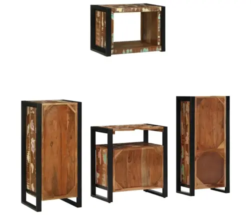 Vannas Istabas Mēbeļu Komplekts 4 Pcs Ciets Atjaunots Koks Vidaxl