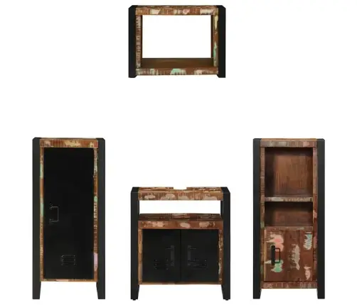 Vannas Istabas Mēbeļu Komplekts 4 Pcs Ciets Atjaunots Koks Vidaxl