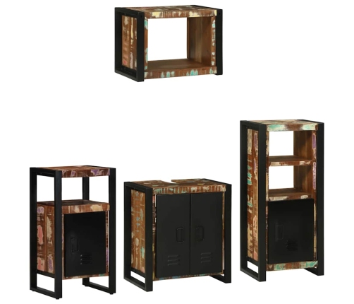 Vannas Istabas Mēbeļu Komplekts 4 Pcs Ciets Atjaunots Koks Vidaxl
