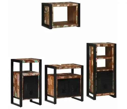 Vannas Istabas Mēbeļu Komplekts 4 Pcs Ciets Atjaunots Koks Vidaxl