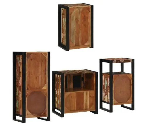 Vannas Istabas Mēbeļu Komplekts 4 Pcs Ciets Atjaunots Koks Vidaxl