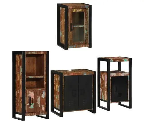 Vannas Istabas Mēbeļu Komplekts 4 Pcs Ciets Atjaunots Koks Vidaxl