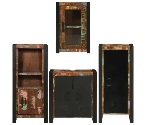 Vannas Istabas Mēbeļu Komplekts 4 Pcs Ciets Atjaunots Koks Vidaxl