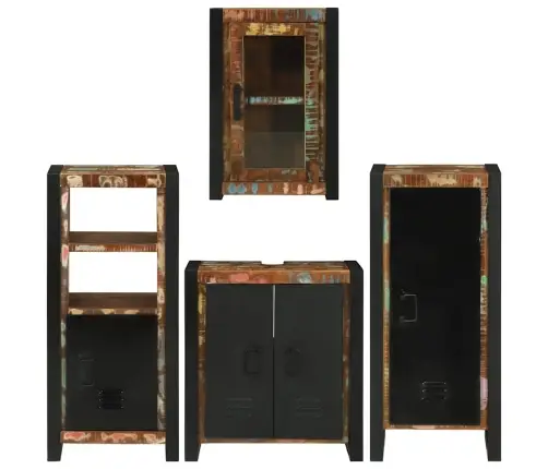 Vannas Istabas Mēbeļu Komplekts 4 Pcs Ciets Atjaunots Koks Vidaxl Vannas Istabas Mēbeļu Komplekts 4 Pcs Ciets Atjaunots Koks Vidaxl