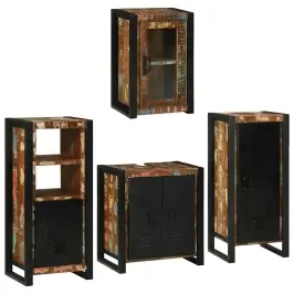 Vannas Istabas Mēbeļu Komplekts 4 Pcs Ciets Atjaunots Koks Vidaxl