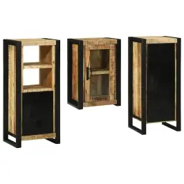 Vannitoa Mööbleset 3 Pcs Pruun 40 X 35 X 90 Cm Tugev Mango Puu