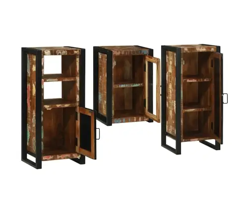 Vannas Istabas Mēbeļu Komplekts 3 Pcs Ciets Atjaunots Koks Vidaxl