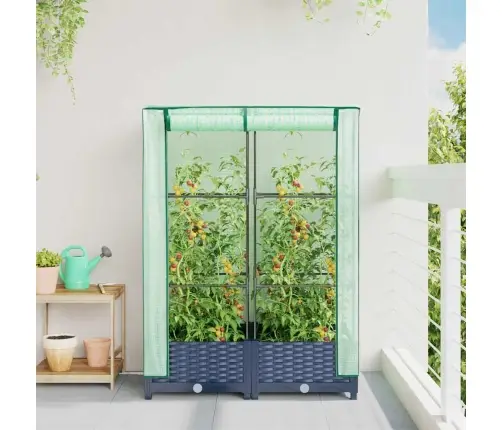 Paaugstināta Puķu Kaste Ar Pārsegu, 80X40X123 Cm Vidaxl