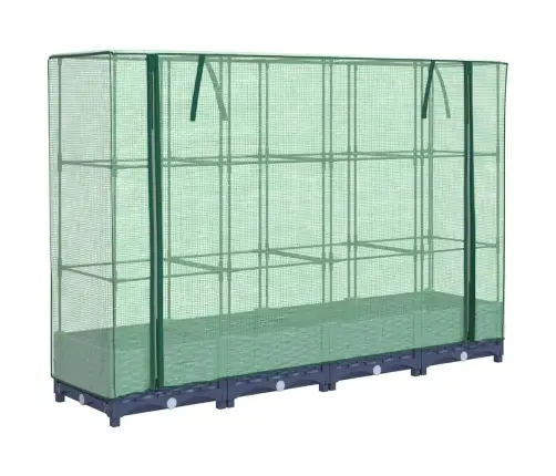 Pakeltas Lysvė Su Šiltnamio Uždanga, Rotango Imitacija, 160X40X123 Cm