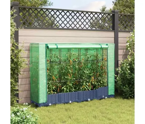 Pakeltas Lysvė Su Šiltnamio Uždanga, Rotango Imitacija, 160X40X123 Cm