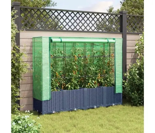 Pakeltas Lysvė Su Šiltnamio Uždanga, Rotango Imitacija, 160X40X138 Cm