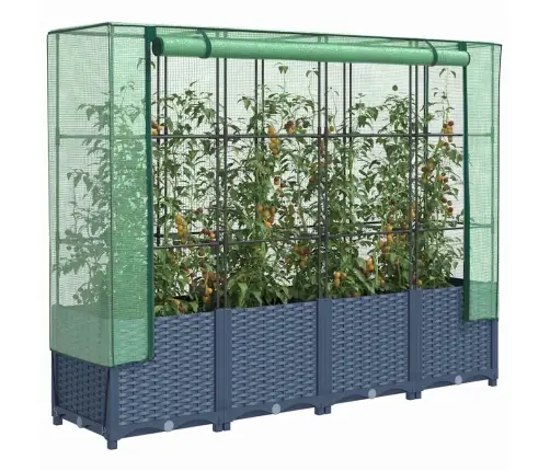 Pakeltas Lysvė Su Šiltnamio Uždanga, Rotango Imitacija, 160X40X138 Cm