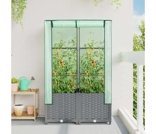 Paaugstināta Puķu Kaste Ar Pārsegu, 80X40X138 Cm Vidaxl