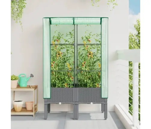 Paaugstināta Puķu Kaste Ar Pārsegu, 80X40X140 Cm Vidaxl