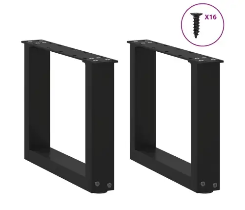 Kafijas Galdiņa Kājas, 2 Gab., U-Veida, Melnas, 30X(30-31) Cm, Tērauds Vidaxl