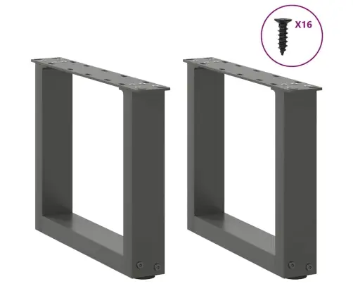 Kafijas Galdiņa Kājas, 2 Gab., U-Veida, Antracīta Krāsā, 30X(30-31) Cm, Tērauds Vidaxl