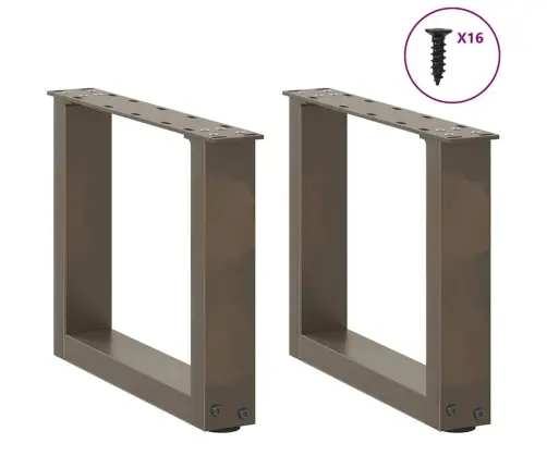 Kafijas Galdiņa Kājas, 2 Gab., U-Veida, Dabīgs Tērauds, 30X(30-31) Cm Vidaxl
