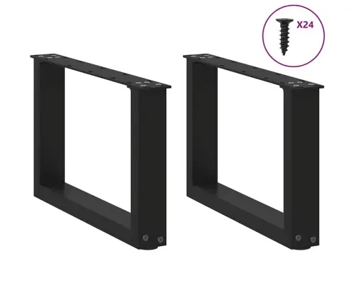 Kohvilaua Jalad U-Kujulised 2 Tk Mustad 50 X (30-31) Cm Terasest