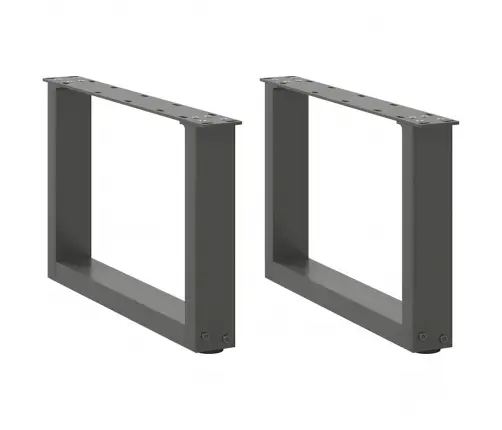 Kafijas Galdiņa Kājas, 2 Gab., U-Veida, Antracīta Krāsā, 50X(30-31) Cm, Tērauds Vidaxl