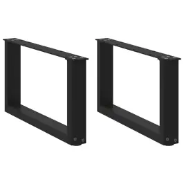 Kafijas Galdiņa Kājas, 2 Gab., U-Veida, Melnas, 60X(30-31) Cm, Tērauds Vidaxl